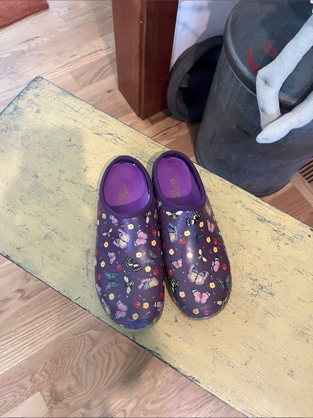 Western Chief Purple Kids Butterfly Garden Clogs